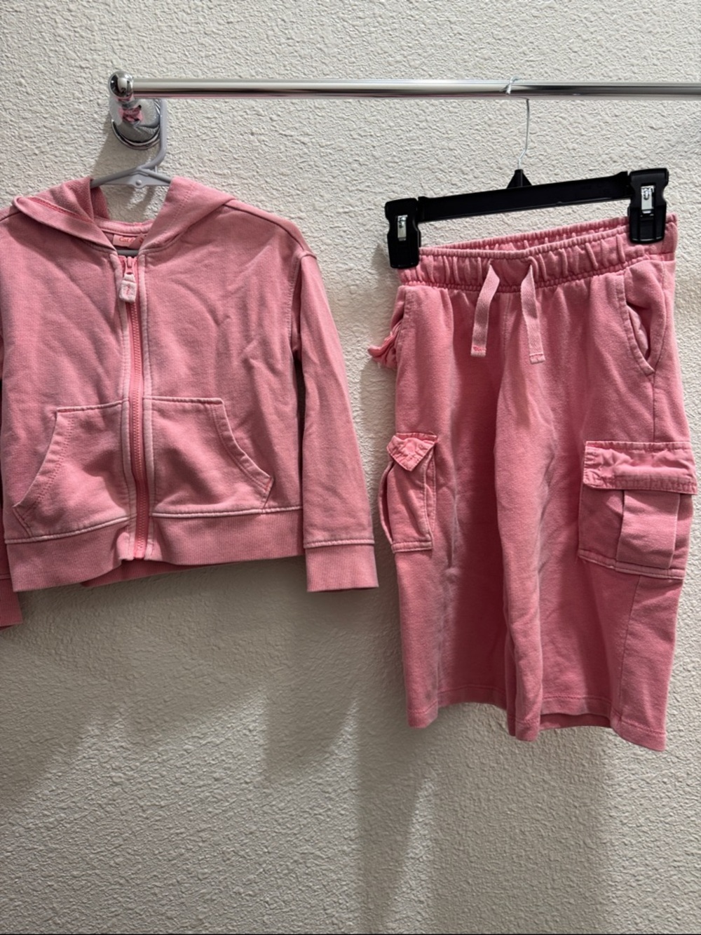 Pink Hoodie & Cargo Ankle Pant Set